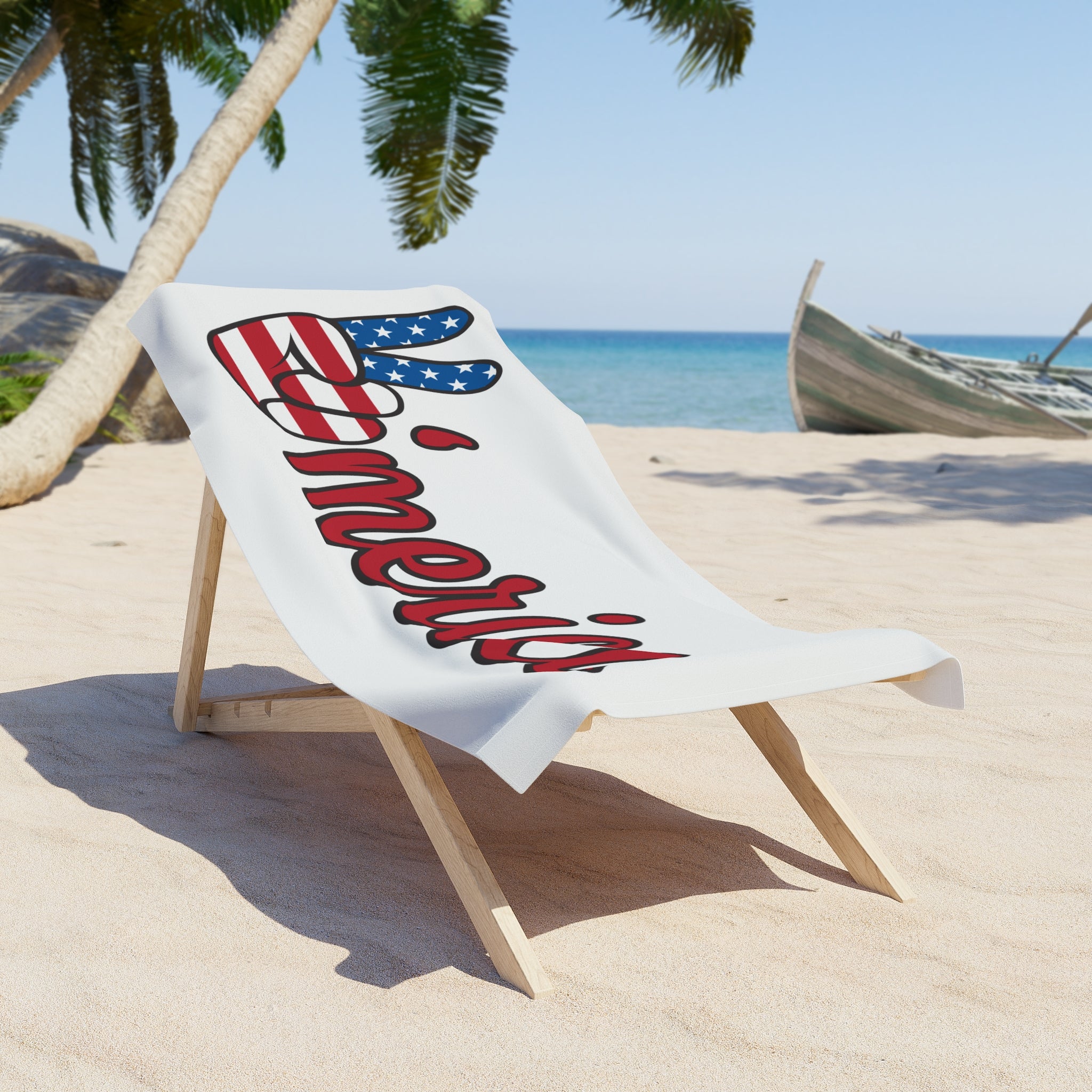 'Merica American Flag Peace Sign Beach Towel – Patriotic 4th of July Pool & Beach Towel