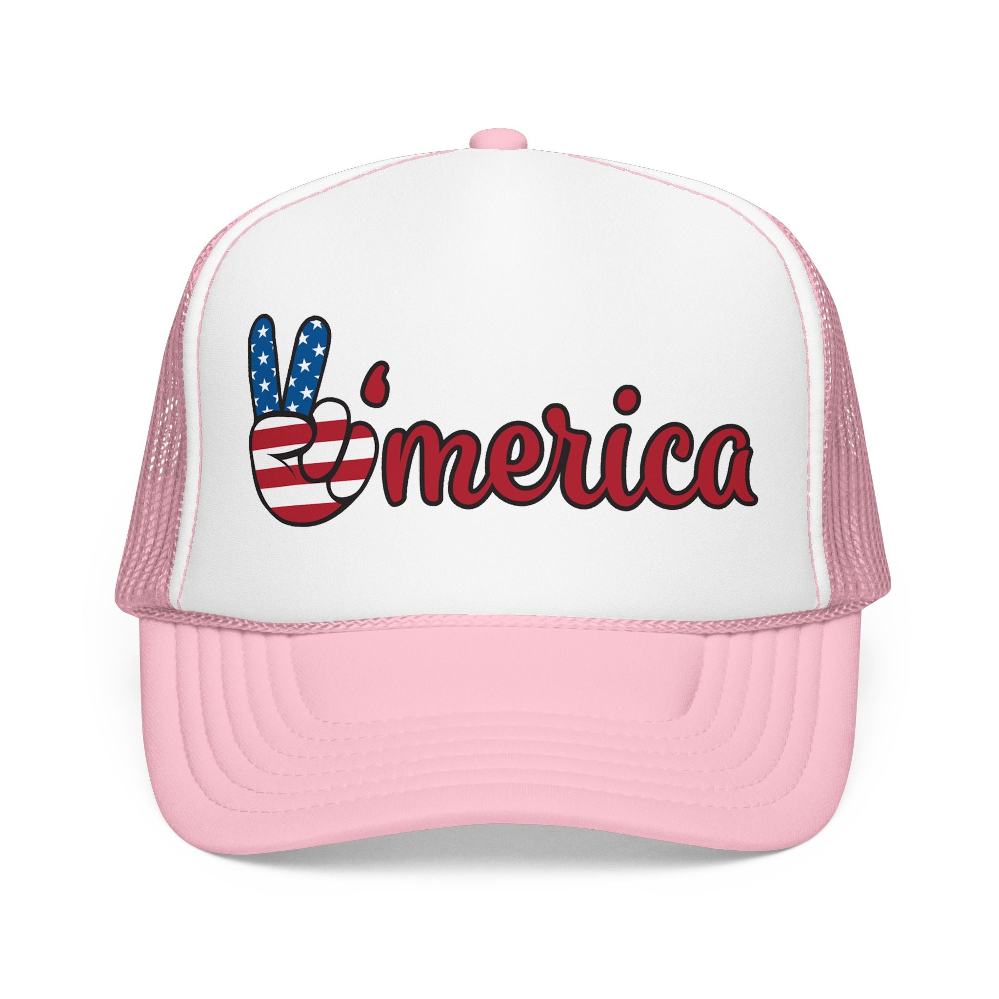 Trucker Hat — 'Merica Peace Sign USA Flag Foam Trucker Hat