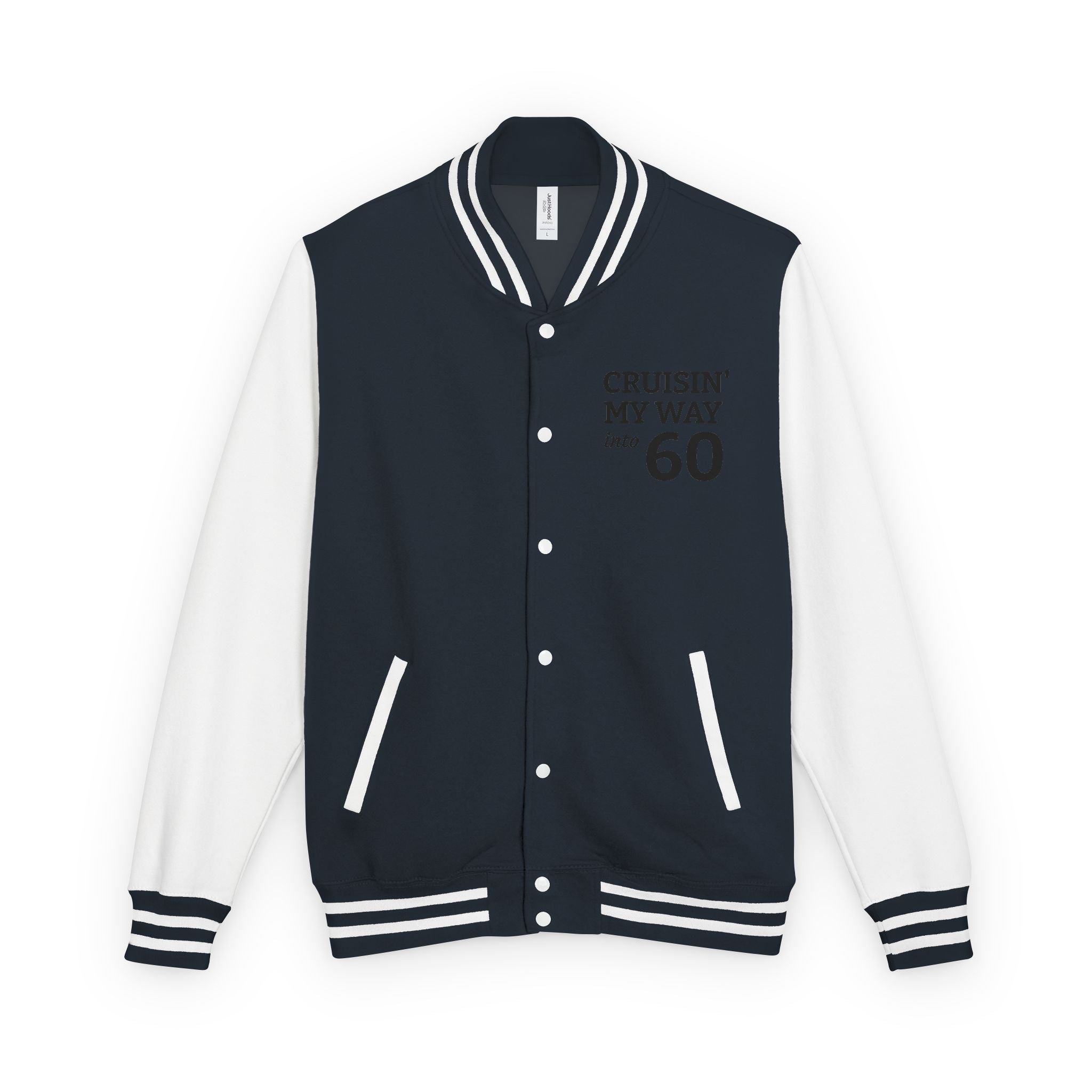 Letterman Jacket – “Cruisin’ My Way to 60” Retro Birthday Varsity Coat