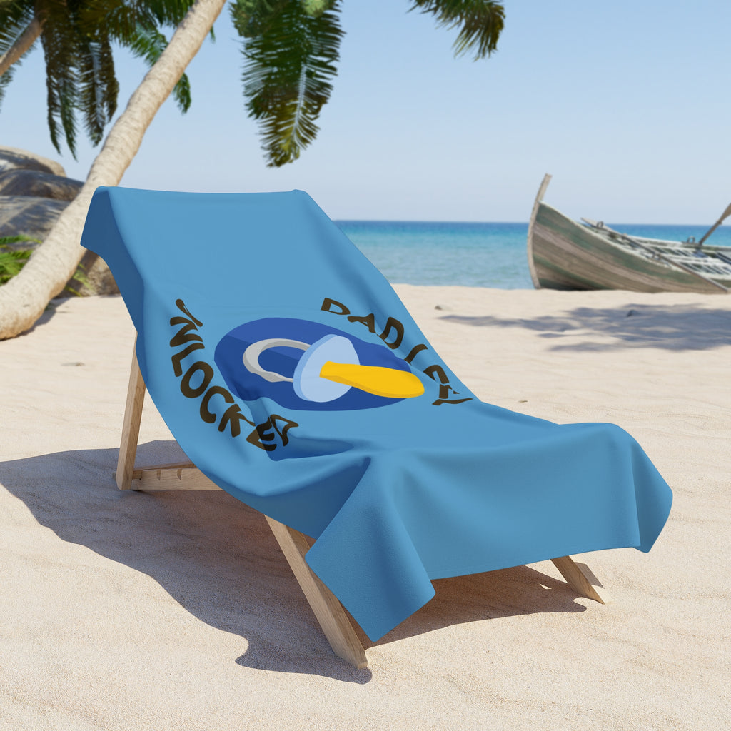 Dad Level Unlocked Beach Towel — New Dad Pacifier Design