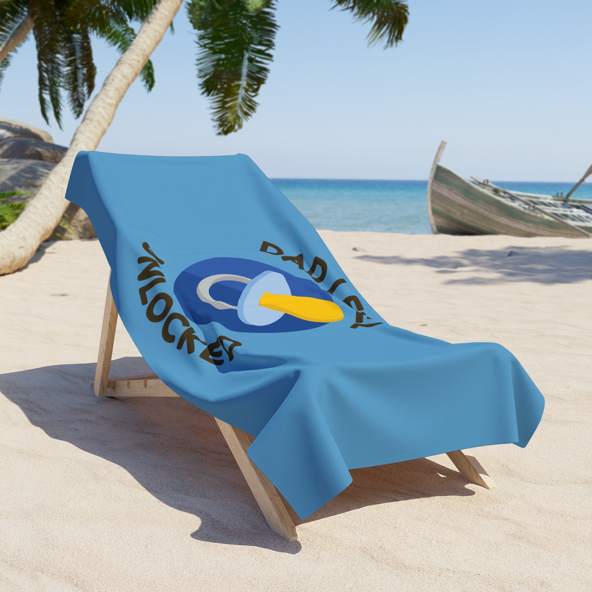 Dad Level Unlocked Beach Towel — New Dad Pacifier Design