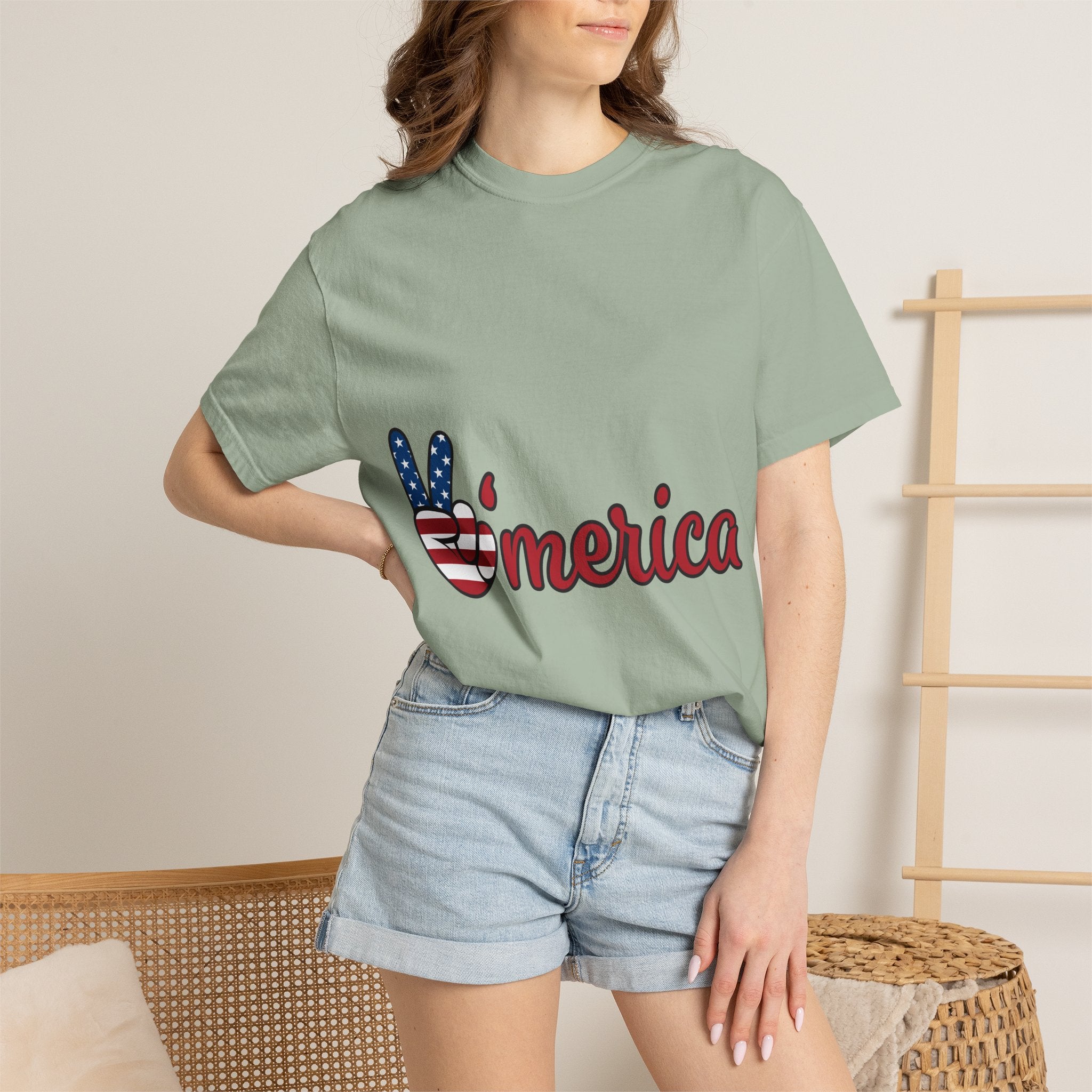 'Merica Peace Sign T-Shirt — Patriotic USA Flag Graphic Tee for 4th of July