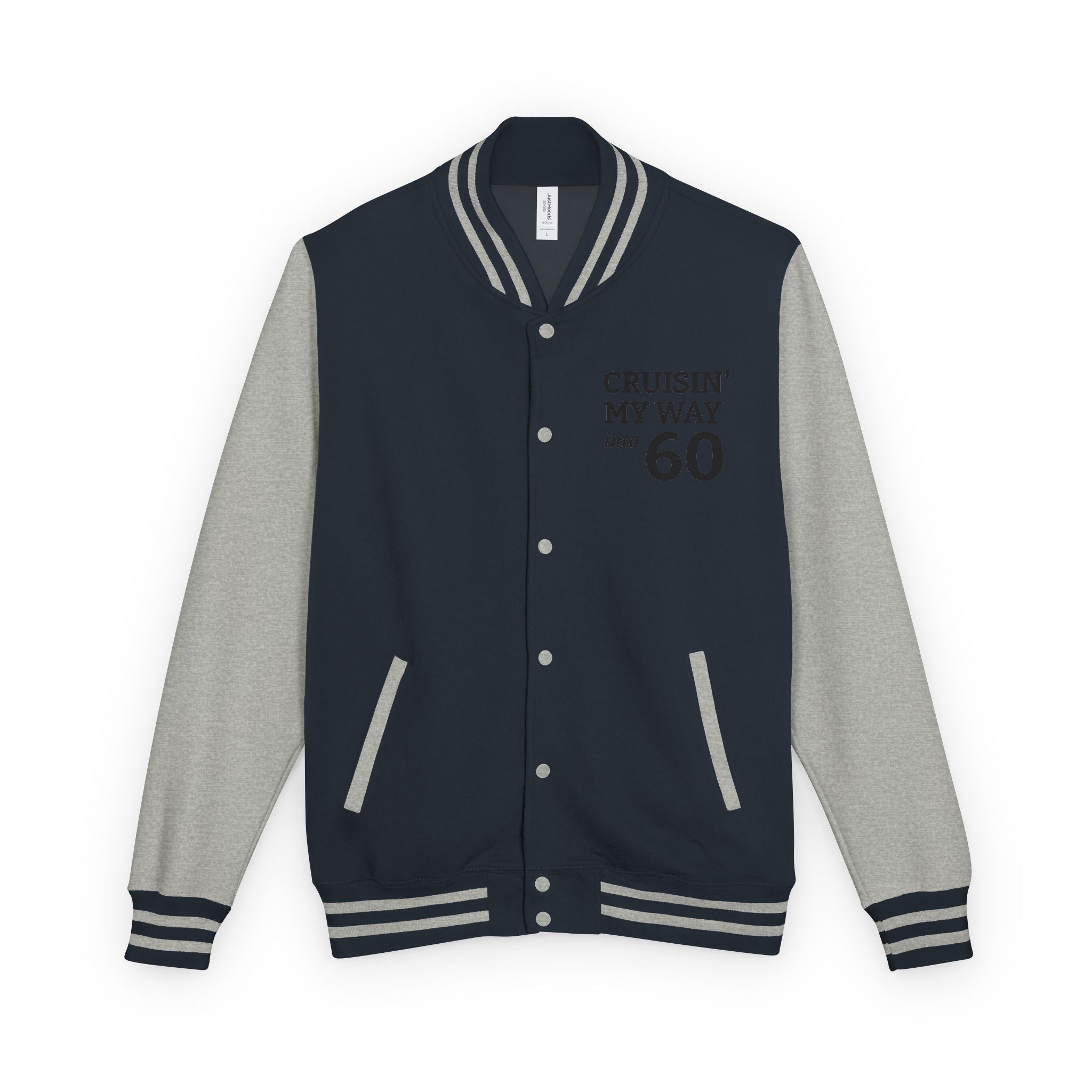 Letterman Jacket – “Cruisin’ My Way to 60” Retro Birthday Varsity Coat
