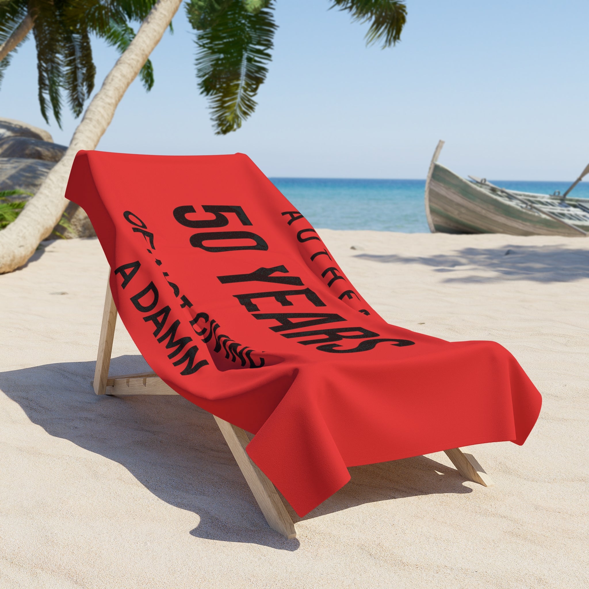 50 Years of Not Giving a Damn Beach Towel – Funny 50th Birthday Gift