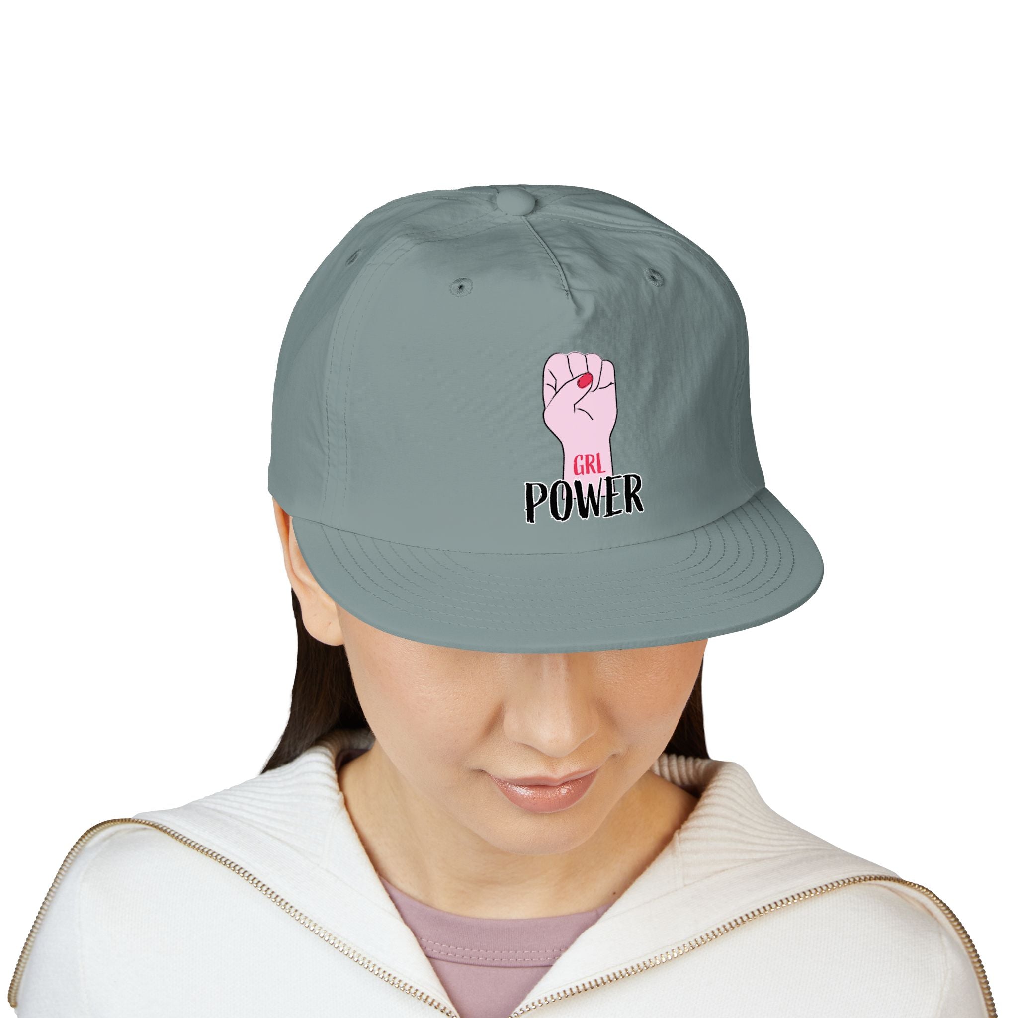 Surf Cap — "GRL POWER" Raised Fist Embroidered Surf Cap