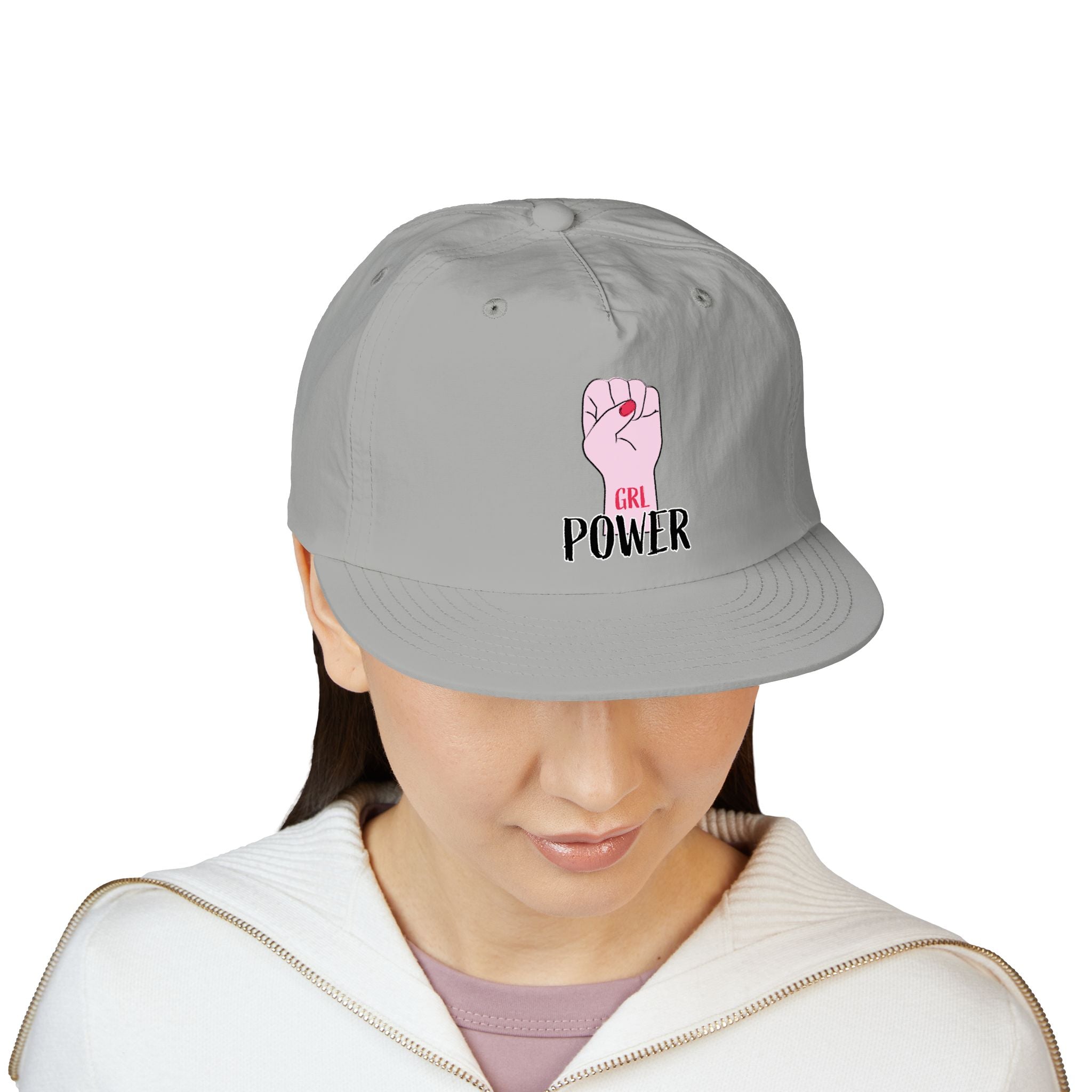 Surf Cap — "GRL POWER" Raised Fist Embroidered Surf Cap