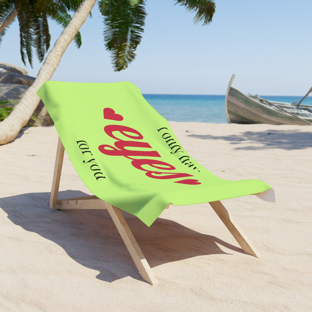 Beach Towel — "I Only Have Eyes For You" Retro Valentine Beach Towel