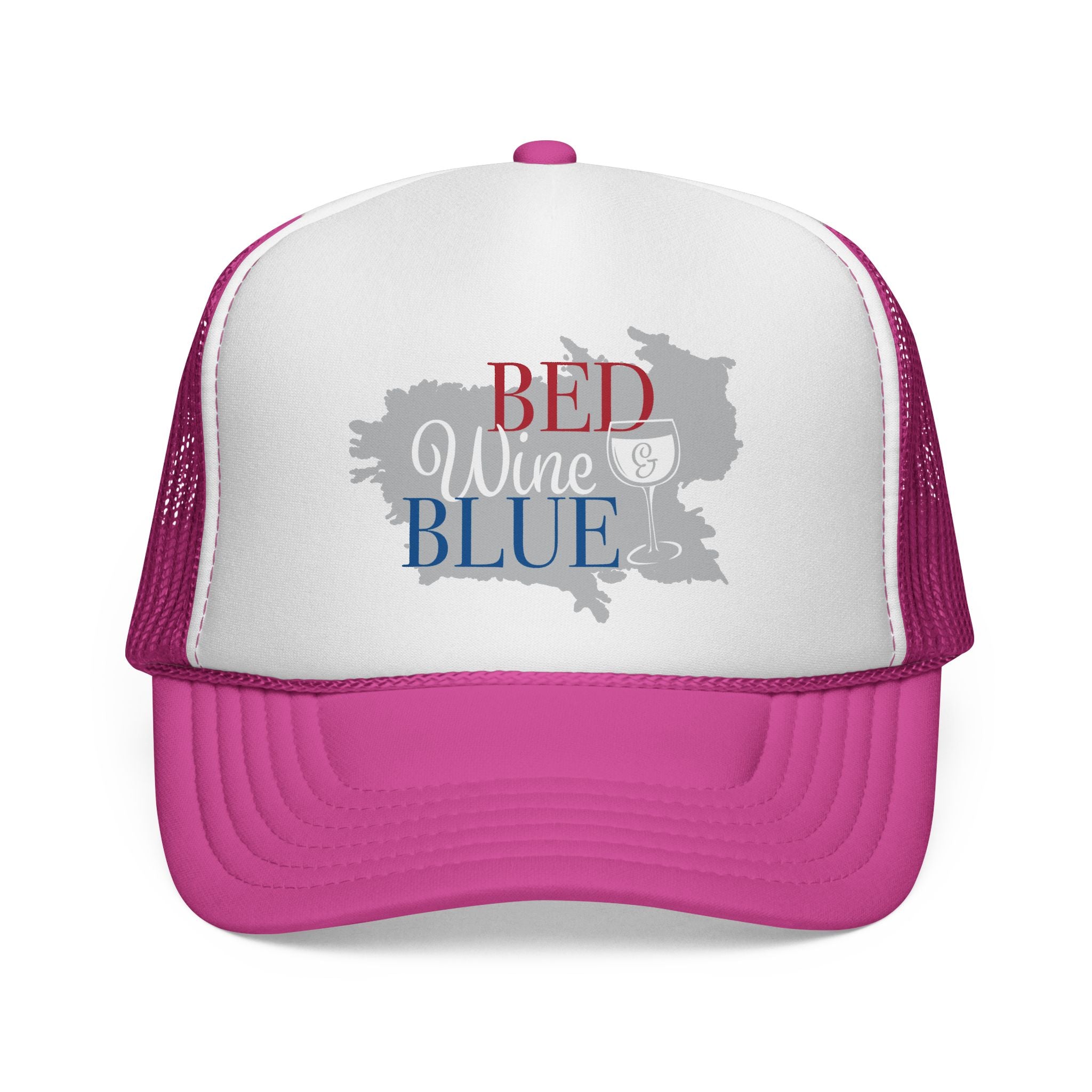 Trucker Cap — "Red Wine Blue" Patriotic Wine Lover Mesh Hat