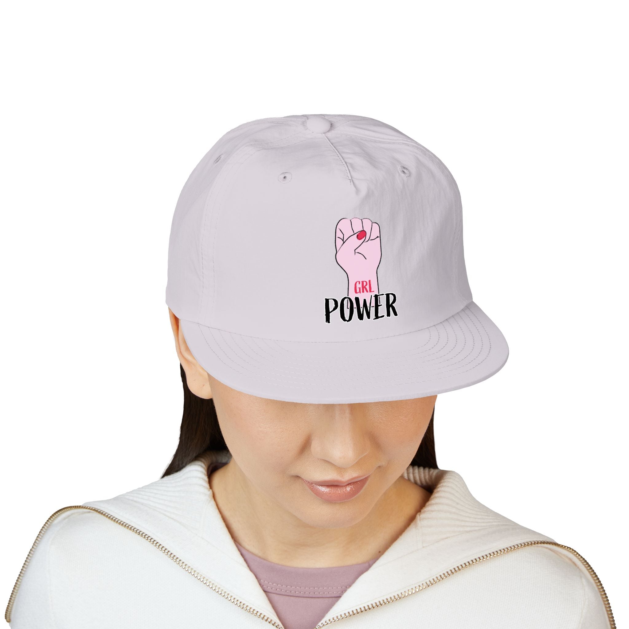 Surf Cap — "GRL POWER" Raised Fist Embroidered Surf Cap