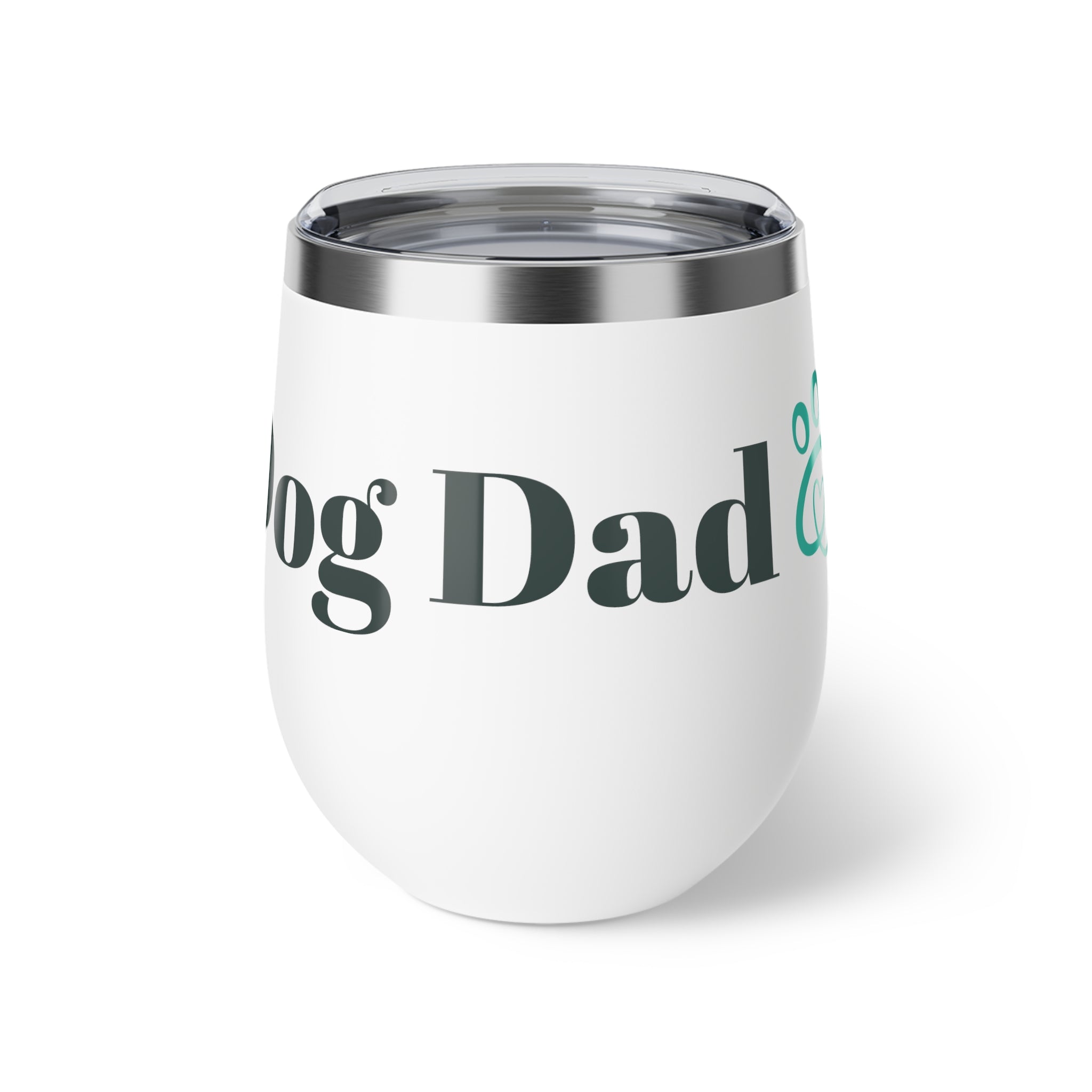 Dog Dad Copper Insulated Wine Tumbler – 12oz Travel Cup