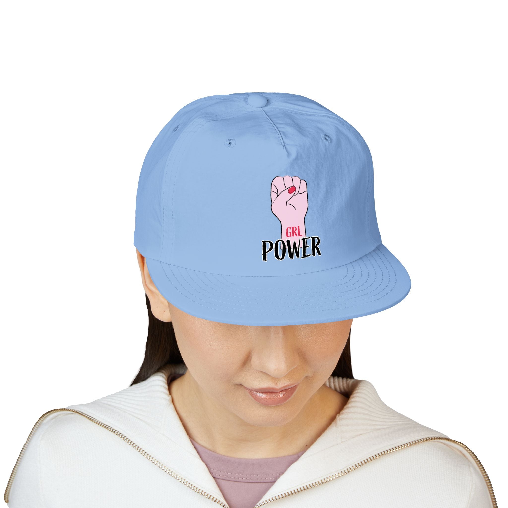 Surf Cap — "GRL POWER" Raised Fist Embroidered Surf Cap
