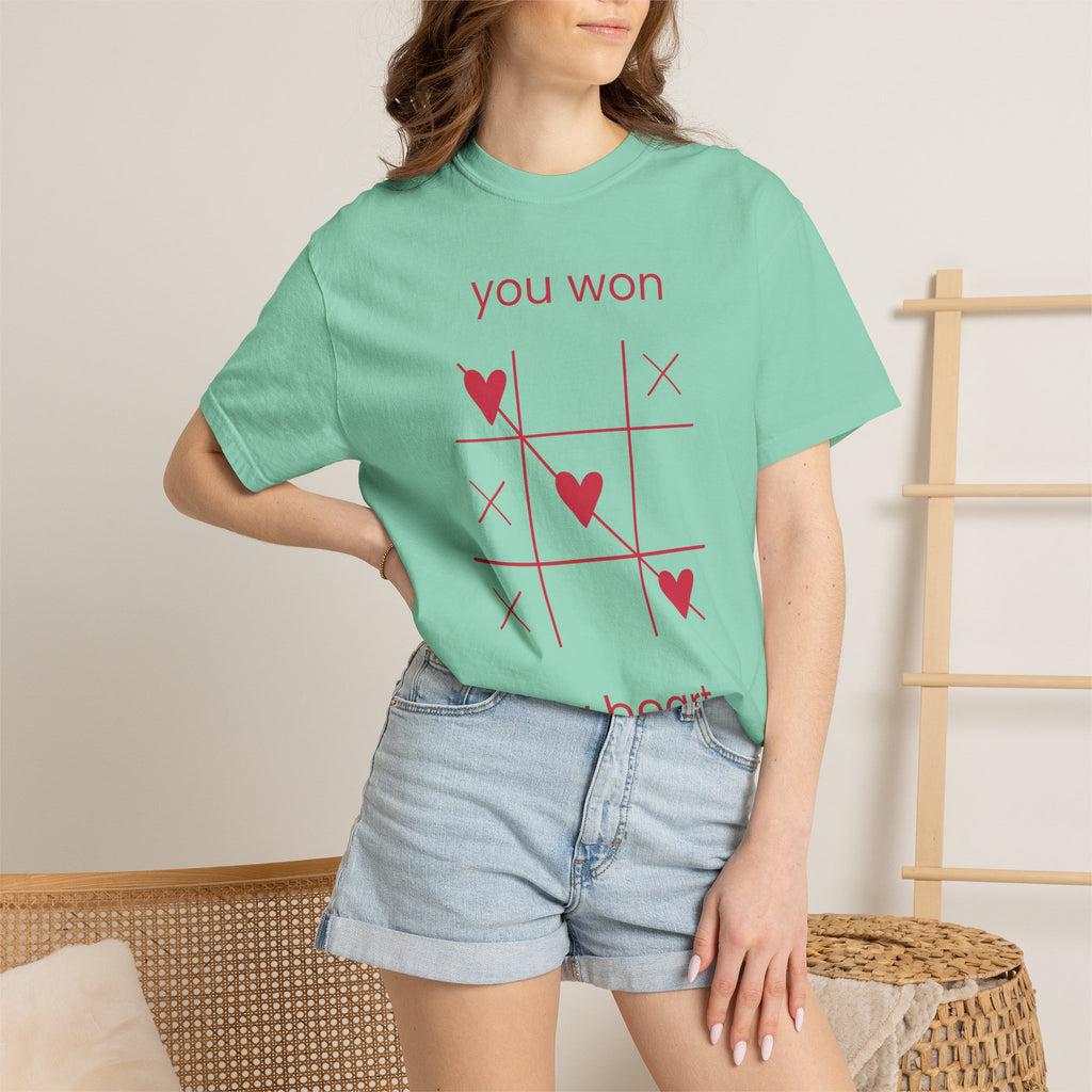 You Won My Heart T-Shirt — Tic-Tac-Toe Heart Valentine Tee