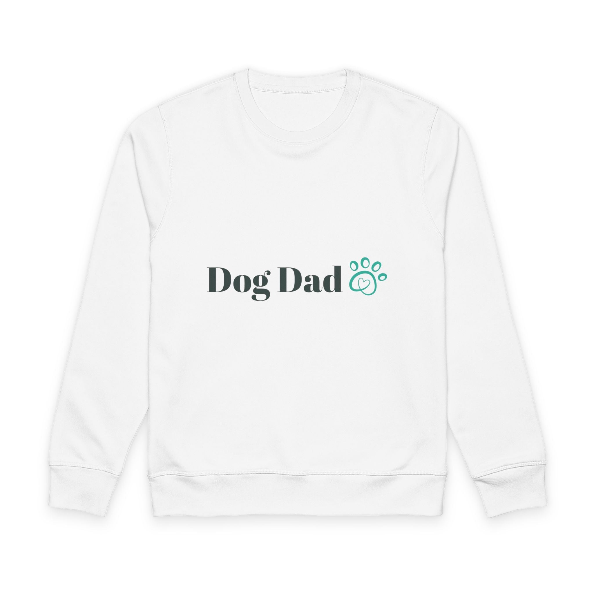 Dog Dad Sweatshirt – Minimal Paw Graphic Organic Crewneck
