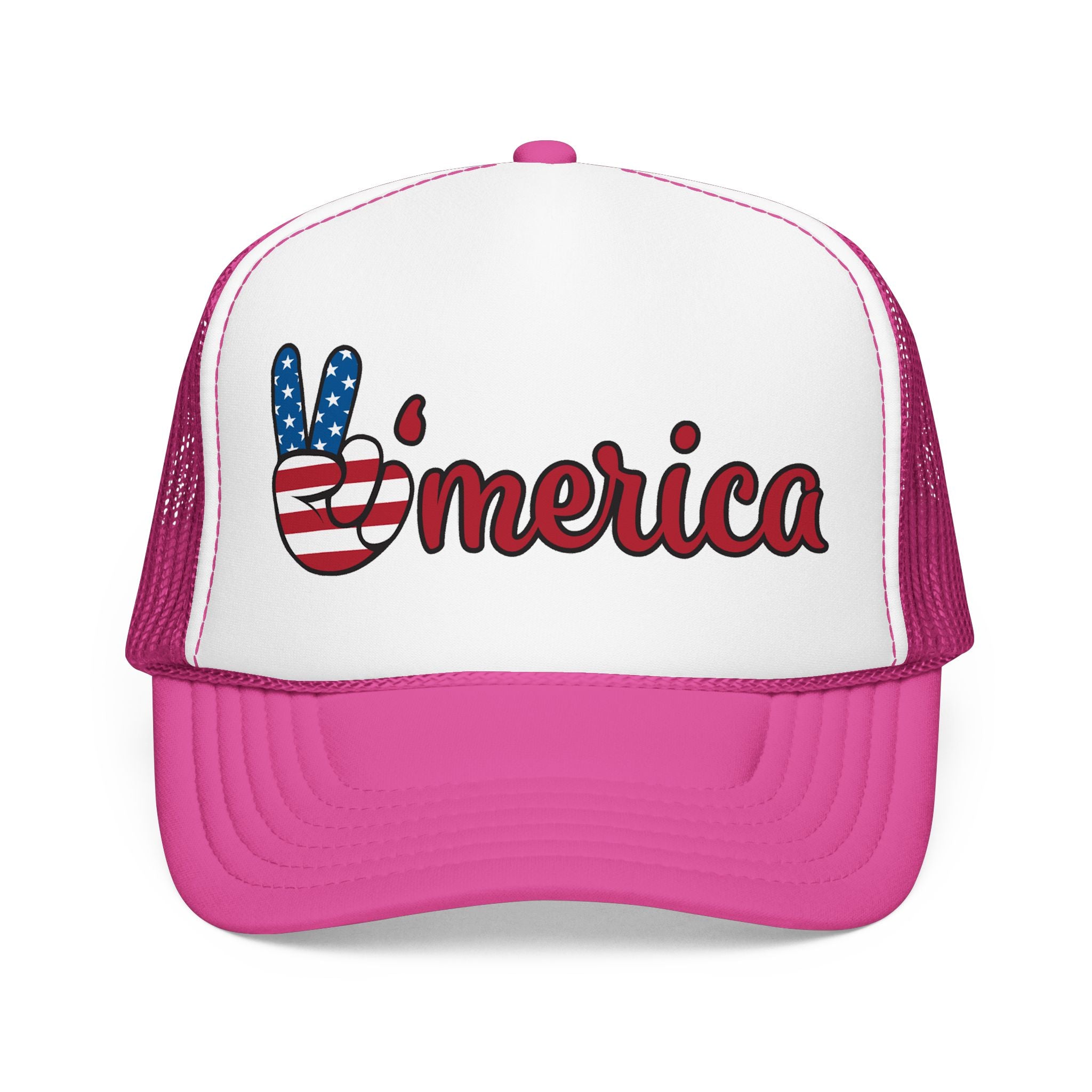 Trucker Hat — 'Merica Peace Sign USA Flag Foam Trucker Hat