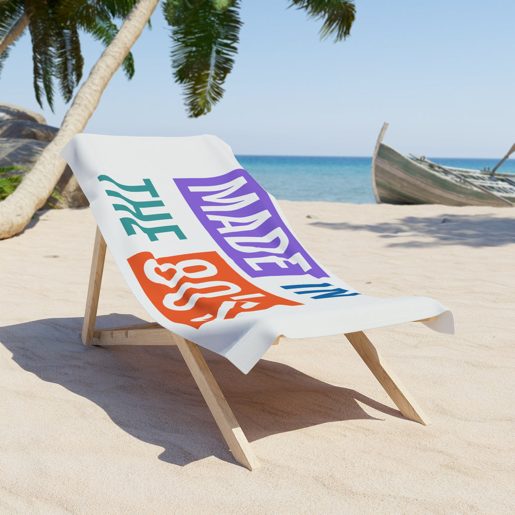 Made in the 80's Beach Towel — Retro 80s Vintage Graphic Towel