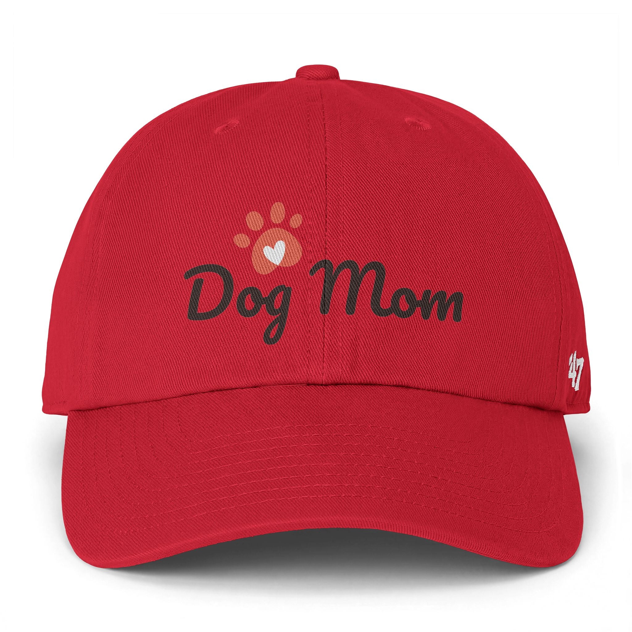 Dog Mom Cap — Embroidered Paw Heart Baseball Hat