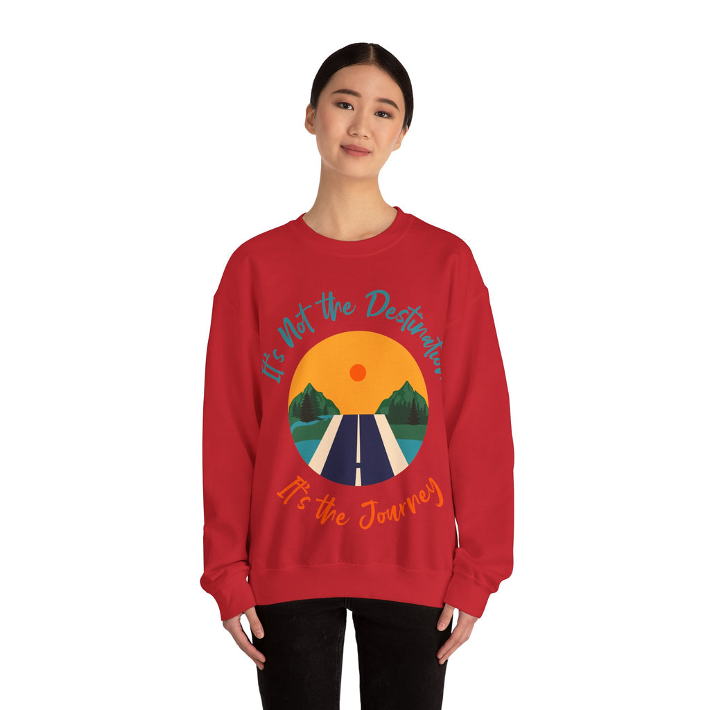 Crewneck Sweatshirt — "It's Not the Destination, It's the Journey" Retro Road Trip Design