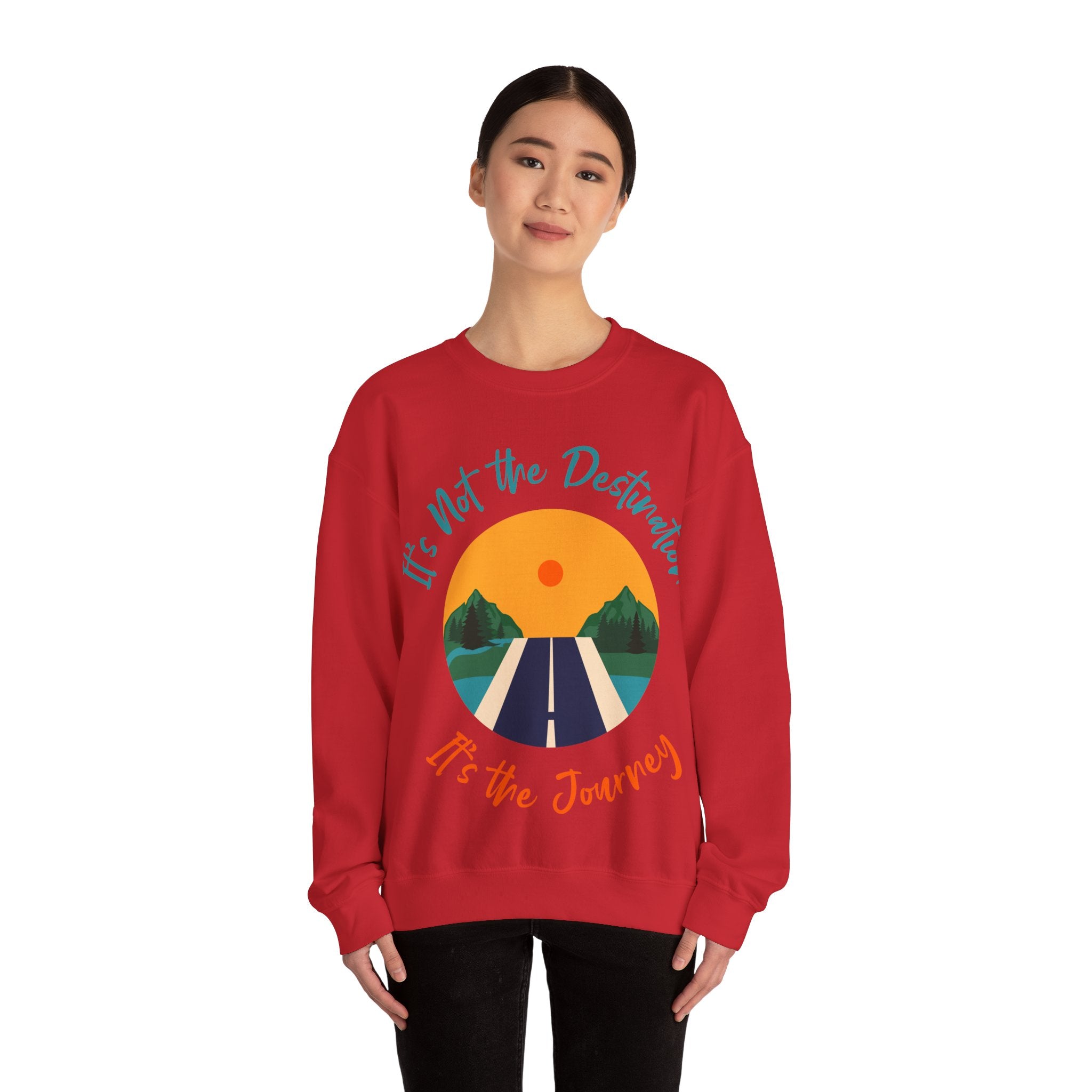 Crewneck Sweatshirt — "It's Not the Destination, It's the Journey" Retro Road Trip Design