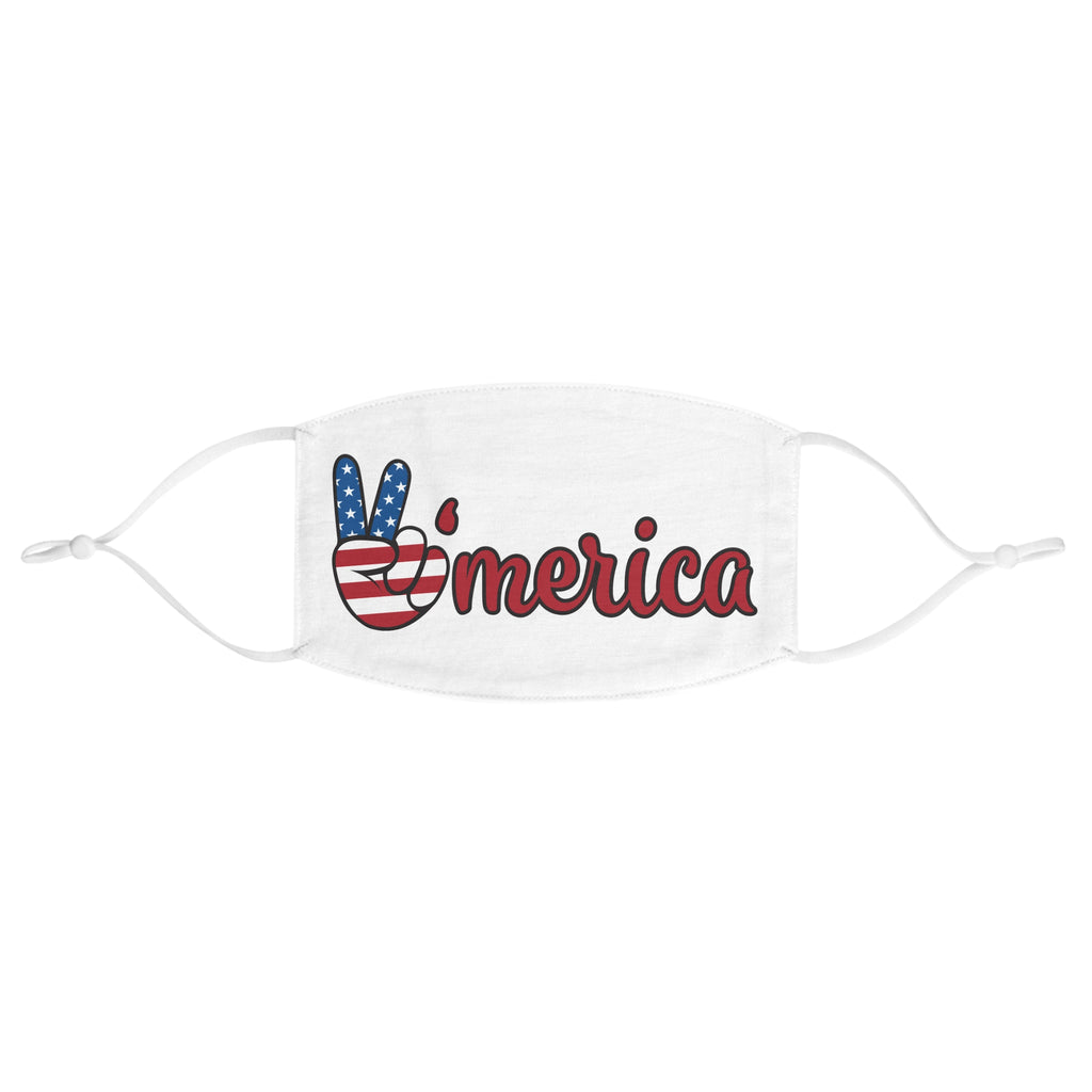 'Merica Patriotic Face Mask – American Flag Peace Sign Mask