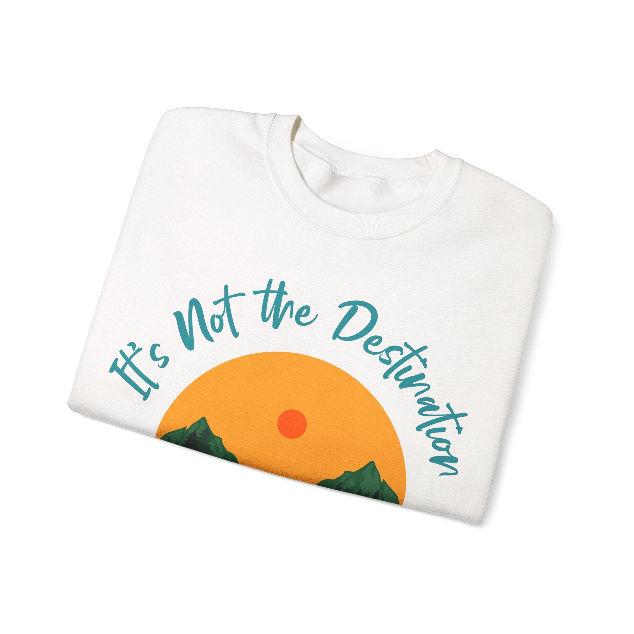 Crewneck Sweatshirt — "It's Not the Destination, It's the Journey" Retro Road Trip Design