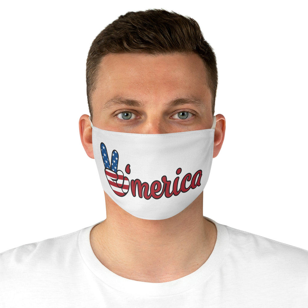 'Merica Patriotic Face Mask – American Flag Peace Sign Mask
