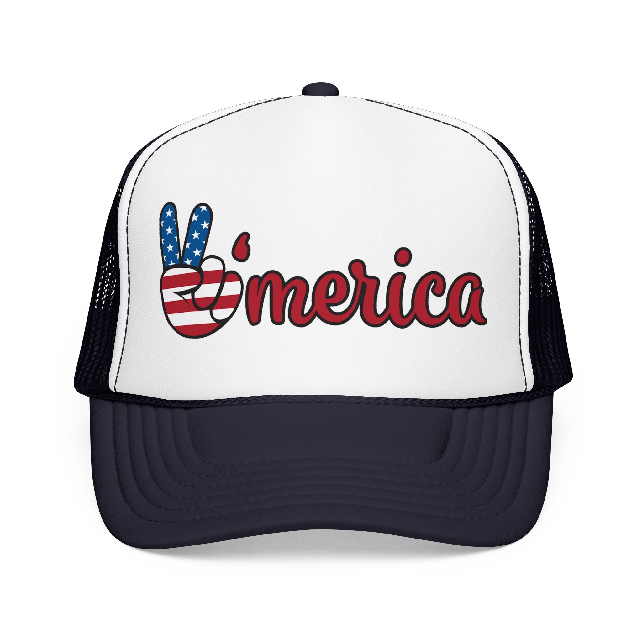 Trucker Hat — 'Merica Peace Sign USA Flag Foam Trucker Hat