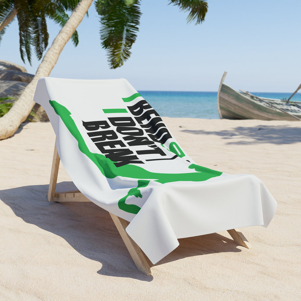 Beach Towel - I Bend So I Don't Break Yoga Pose Design