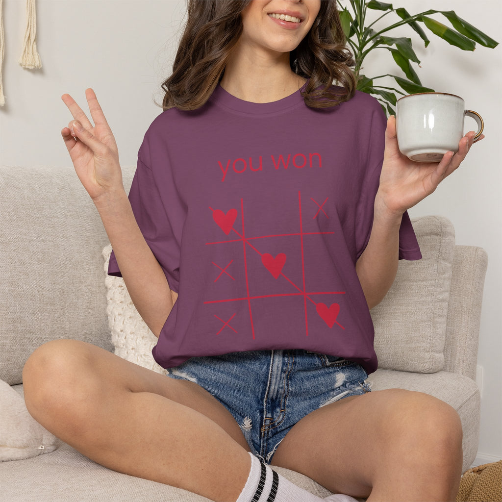 You Won My Heart T-Shirt — Tic-Tac-Toe Heart Valentine Tee