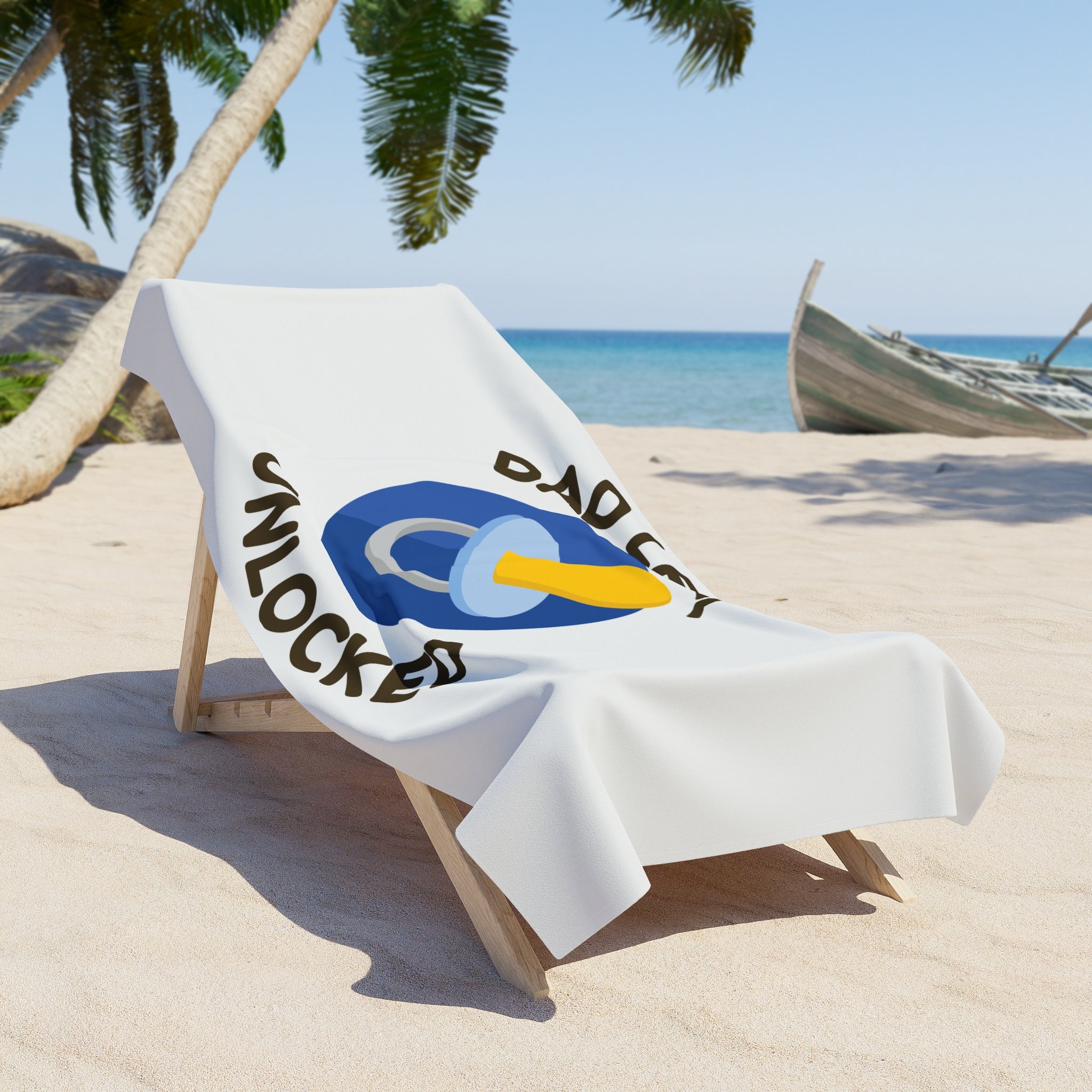 Baby Pacifier 'Dad Level Unlocked' Beach Towel — New Dad Gift