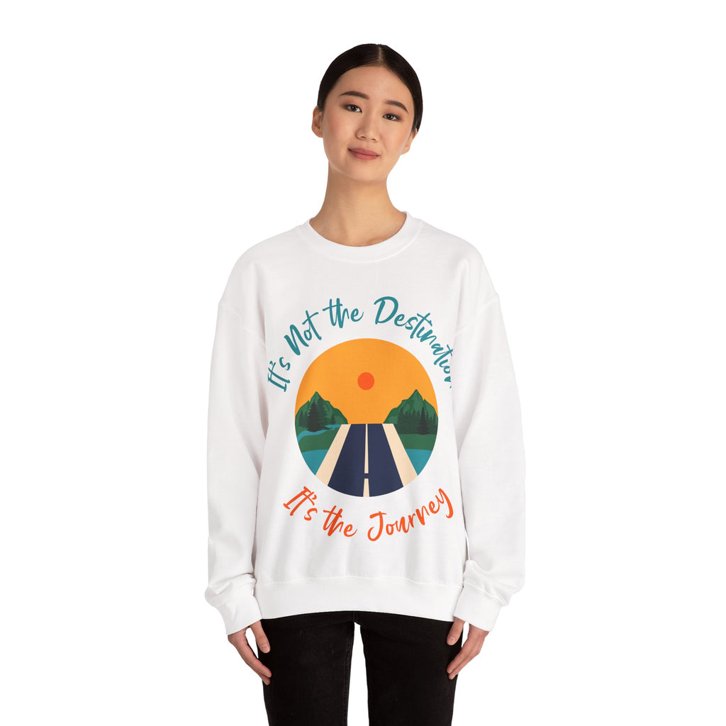 Crewneck Sweatshirt — "It's Not the Destination, It's the Journey" Retro Road Trip Design