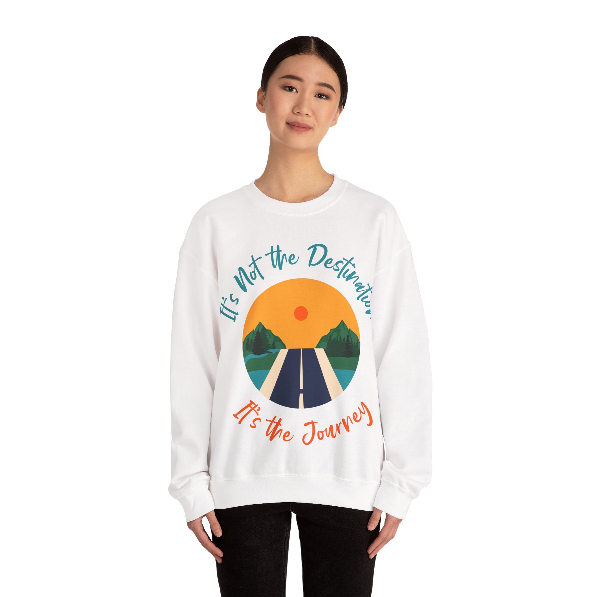 Crewneck Sweatshirt — "It's Not the Destination, It's the Journey" Retro Road Trip Design