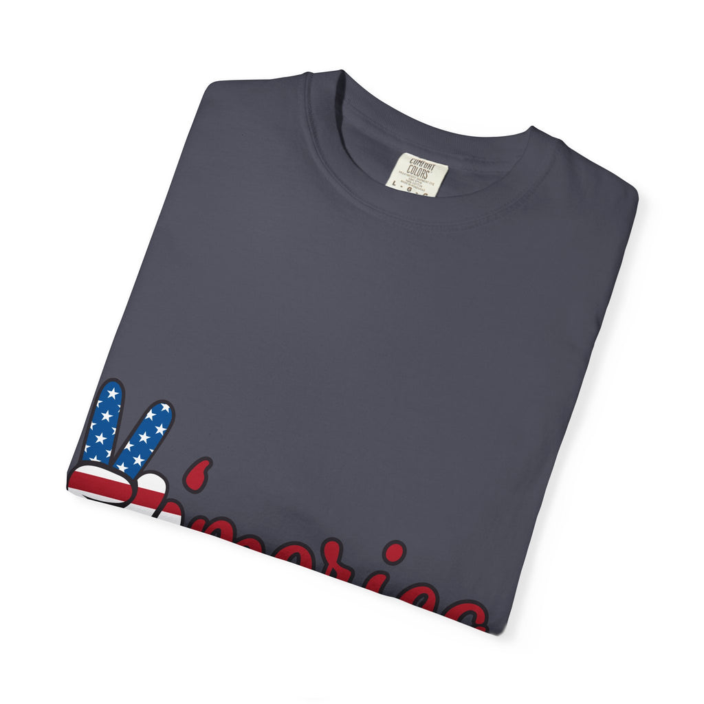 'Merica Peace Sign T-Shirt — Patriotic USA Flag Graphic Tee for 4th of July