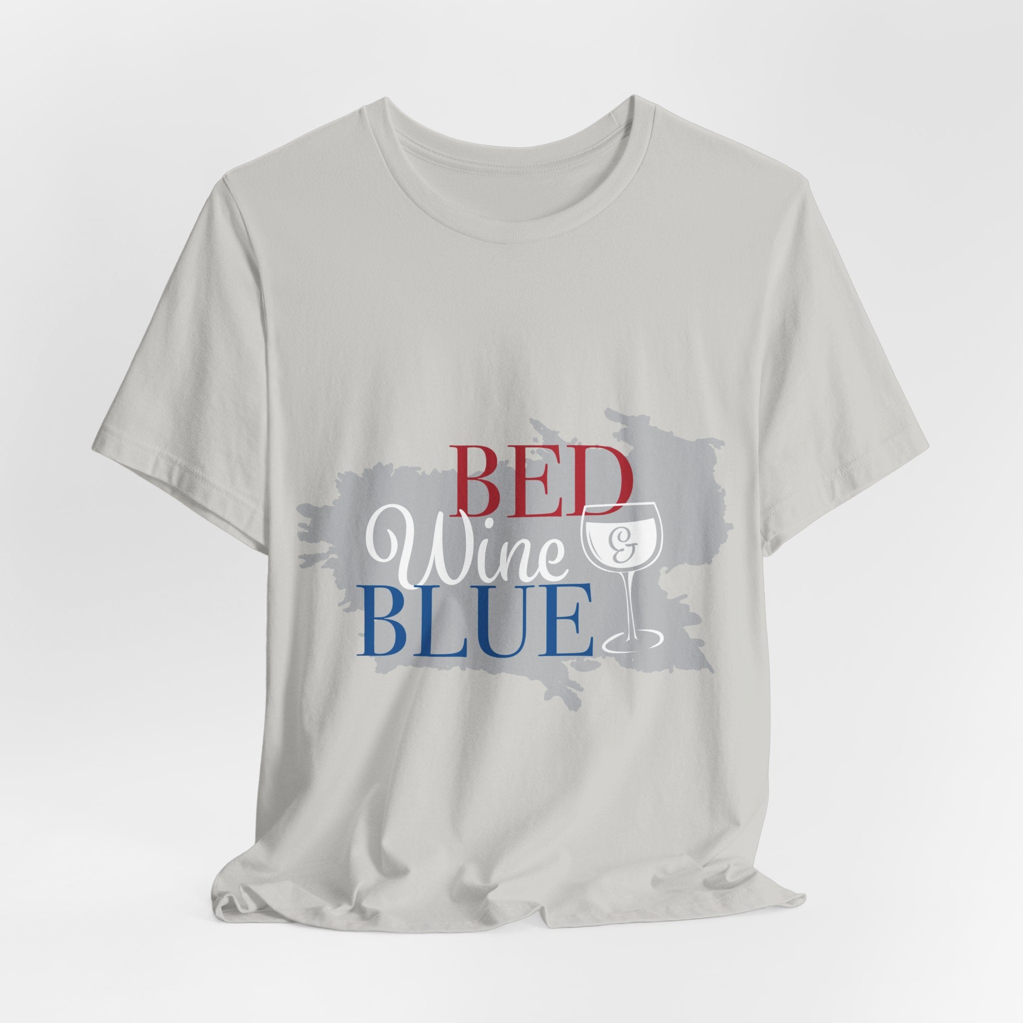 Bed Wine & Blue T-Shirt — Patriotic Red, White & Blue Wine Tee