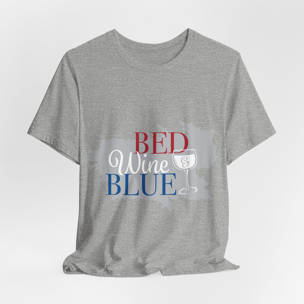 Bed Wine & Blue T-Shirt — Patriotic Red, White & Blue Wine Tee