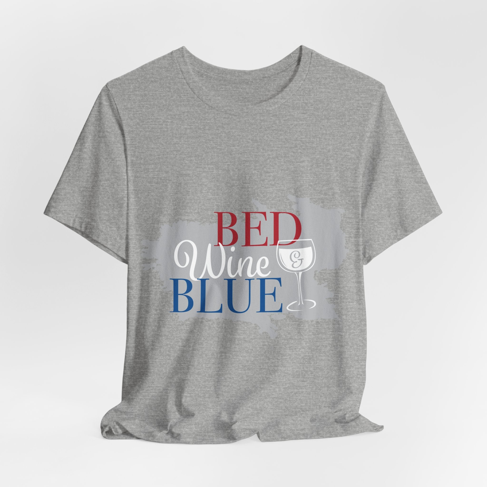 Bed Wine & Blue T-Shirt — Patriotic Red, White & Blue Wine Tee