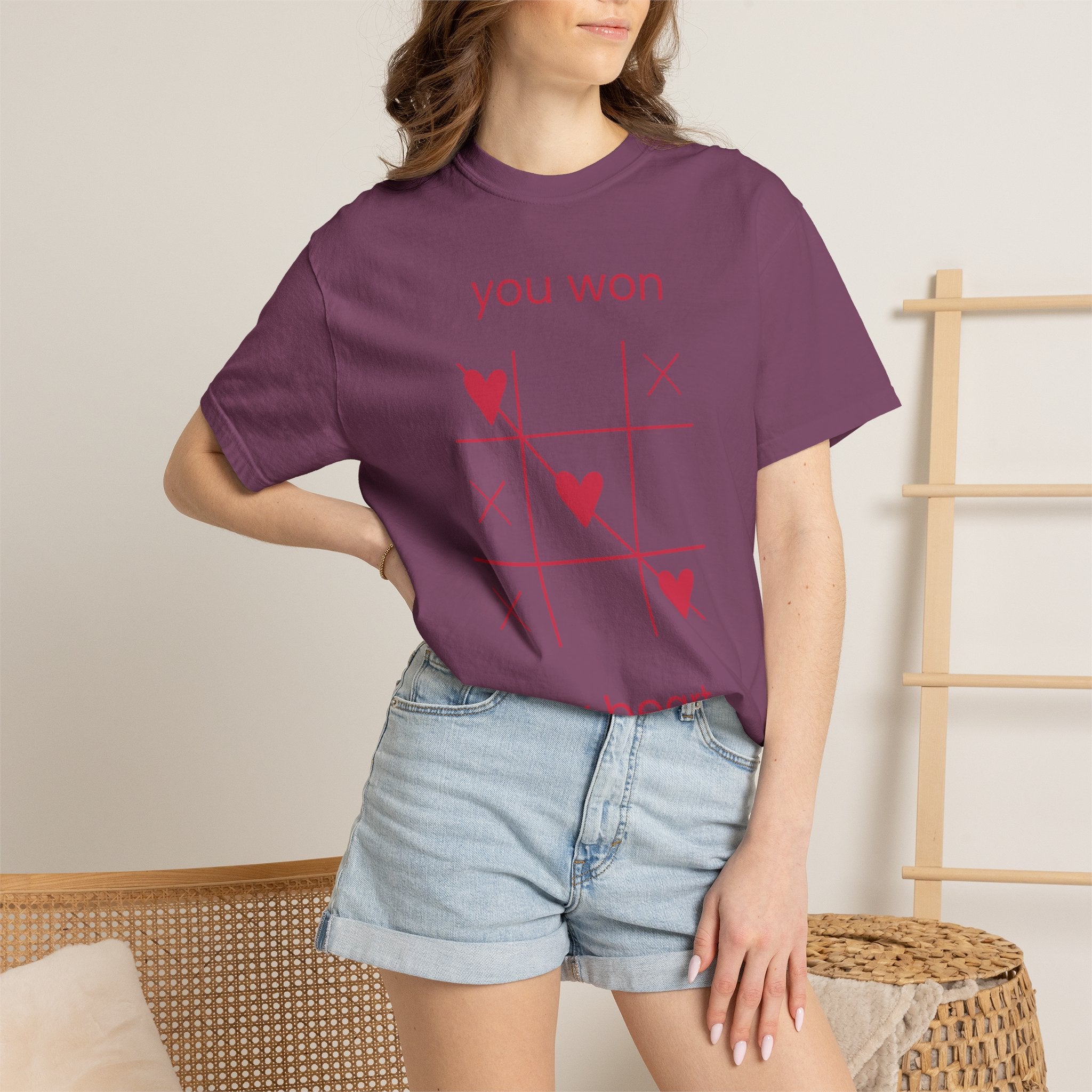 You Won My Heart T-Shirt — Tic-Tac-Toe Heart Valentine Tee