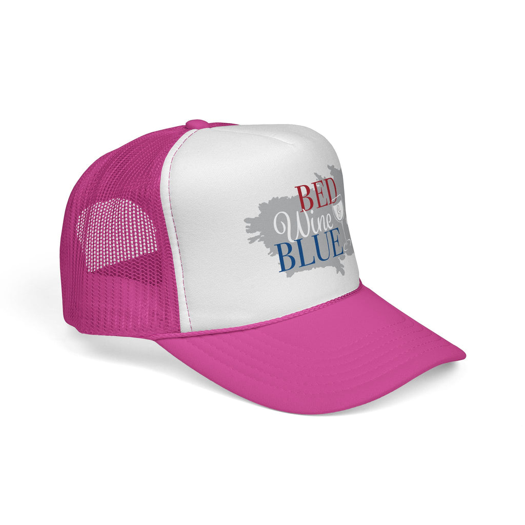 Trucker Cap — "Red Wine Blue" Patriotic Wine Lover Mesh Hat