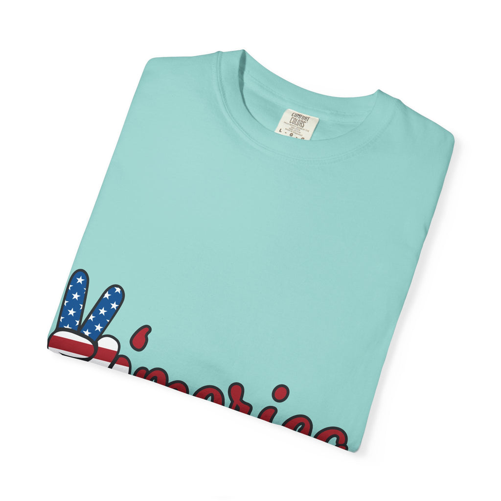 'Merica Peace Sign T-Shirt — Patriotic USA Flag Graphic Tee for 4th of July