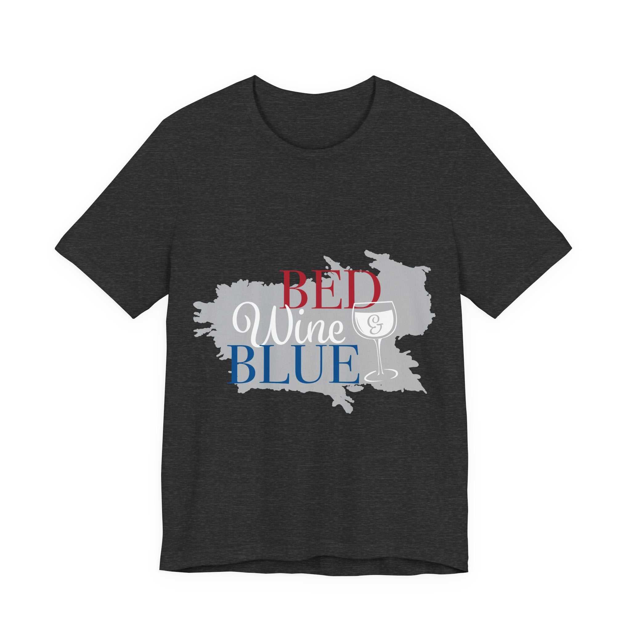 Bed Wine & Blue T-Shirt — Patriotic Red, White & Blue Wine Tee