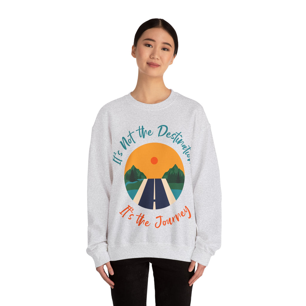 Crewneck Sweatshirt — "It's Not the Destination, It's the Journey" Retro Road Trip Design
