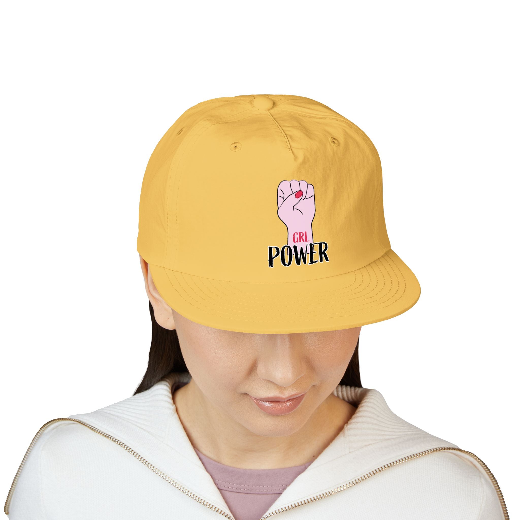 Surf Cap — "GRL POWER" Raised Fist Embroidered Surf Cap