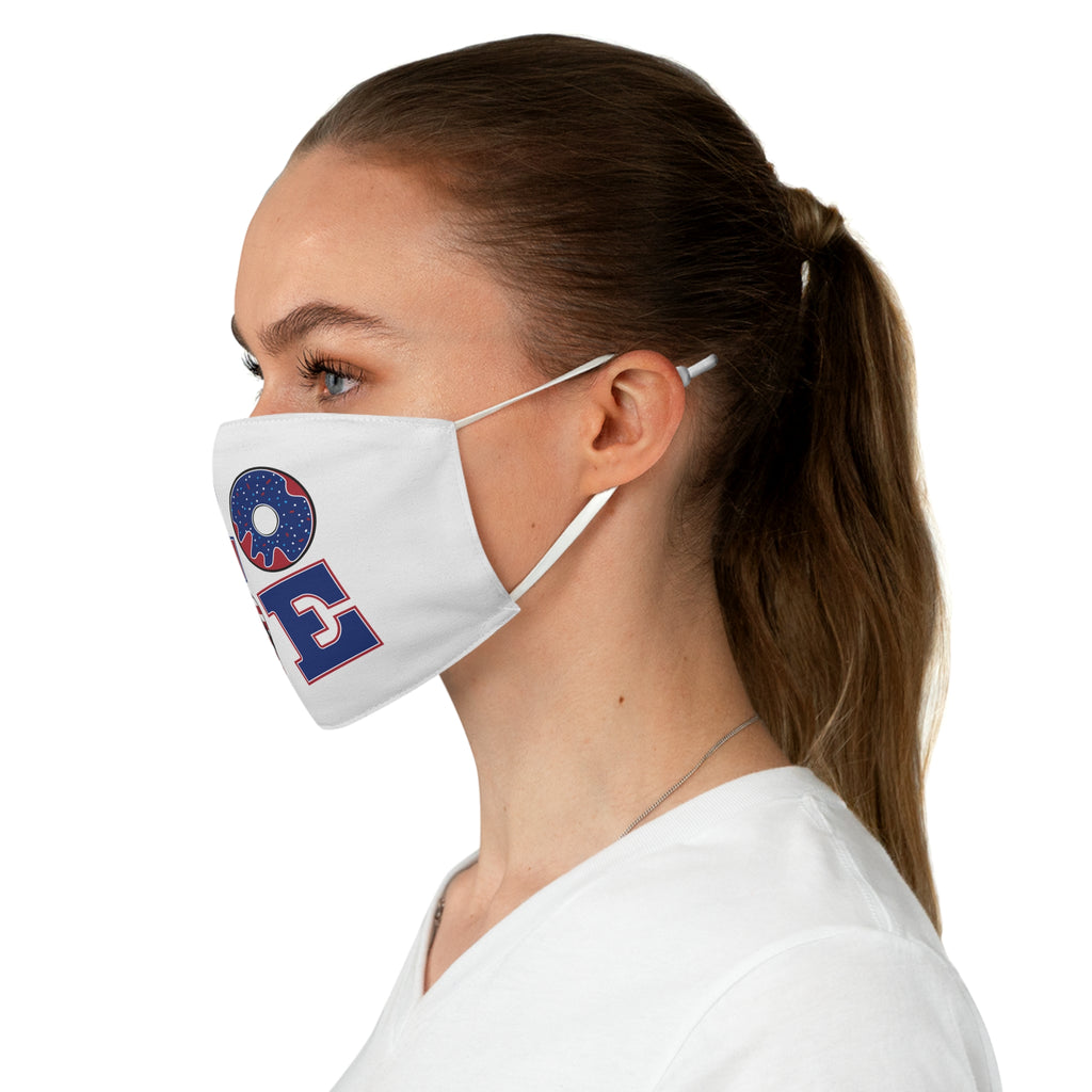 Patriotic LOVE Face Mask — USA Flag Donut Red White Blue Cotton Mask