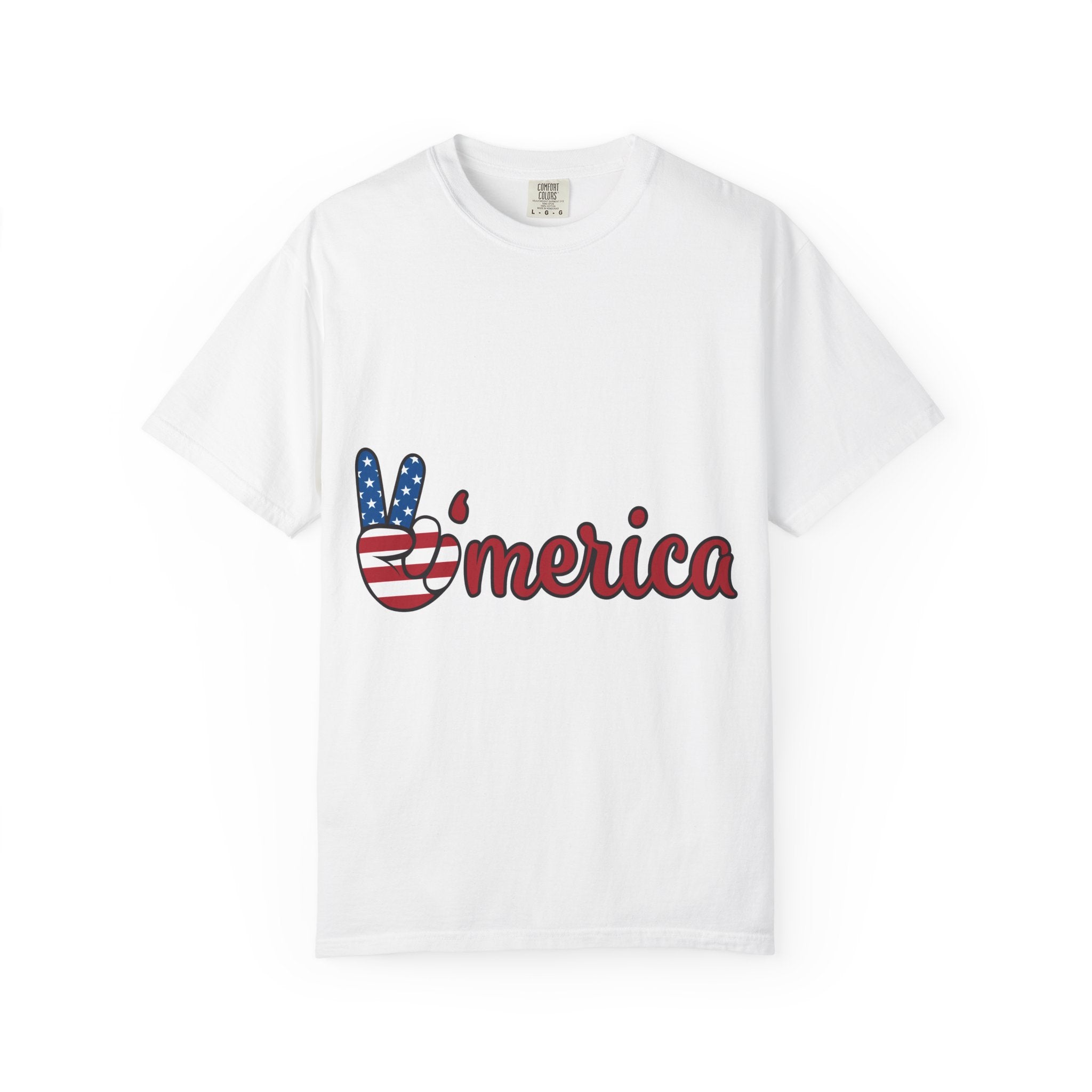 'Merica Peace Sign T-Shirt — Patriotic USA Flag Graphic Tee for 4th of July