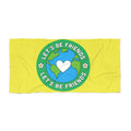 Let's Be Friends Earth Heart Beach Towel