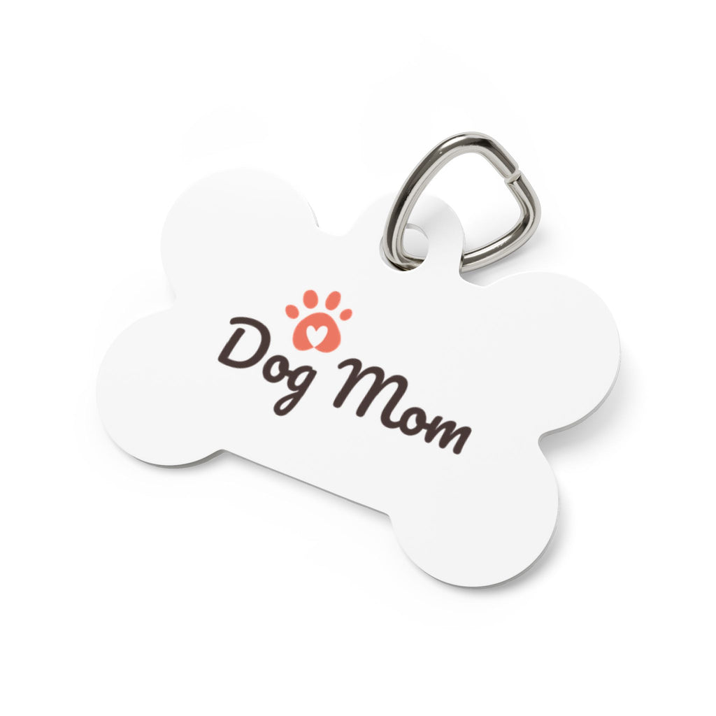 Dog Mom Bone Pet Tag — Personalized Cute Paw ID Tag for Dogs