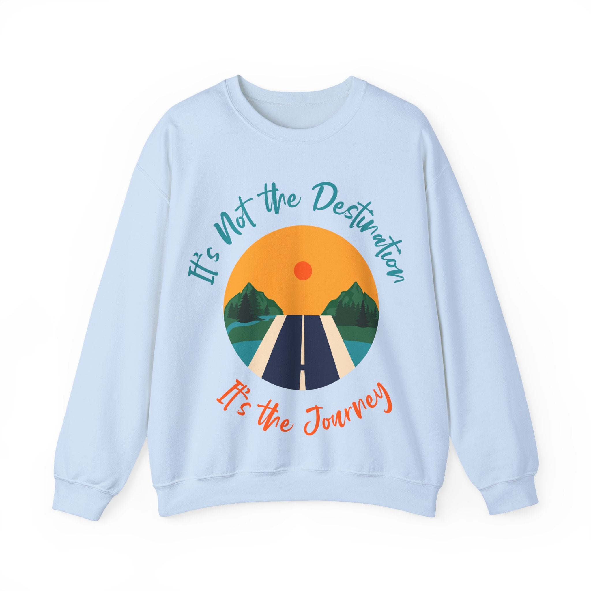 Crewneck Sweatshirt — "It's Not the Destination, It's the Journey" Retro Road Trip Design