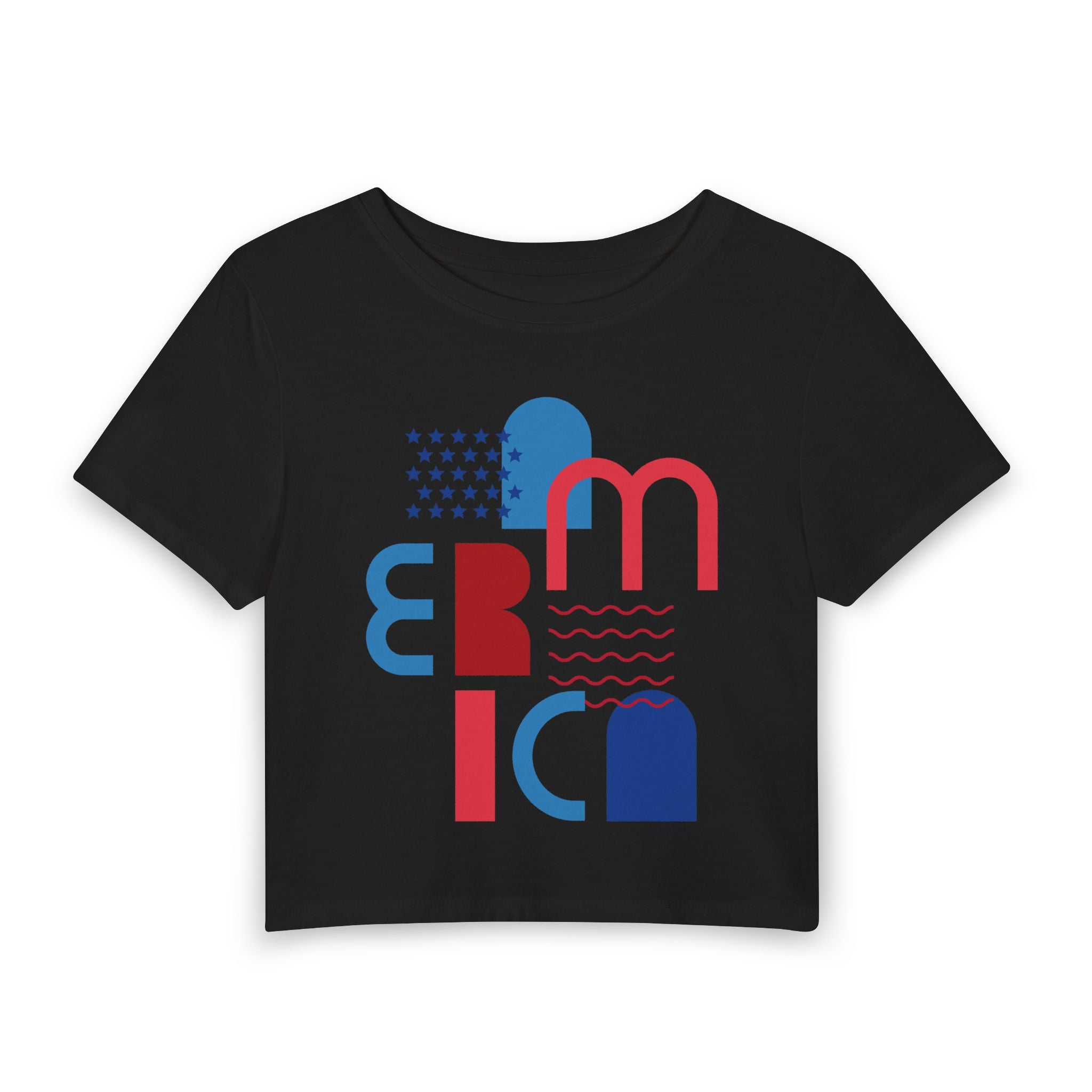 Patriotic 'America' Graphic Baby Tee - Red, White & Blue USA Design