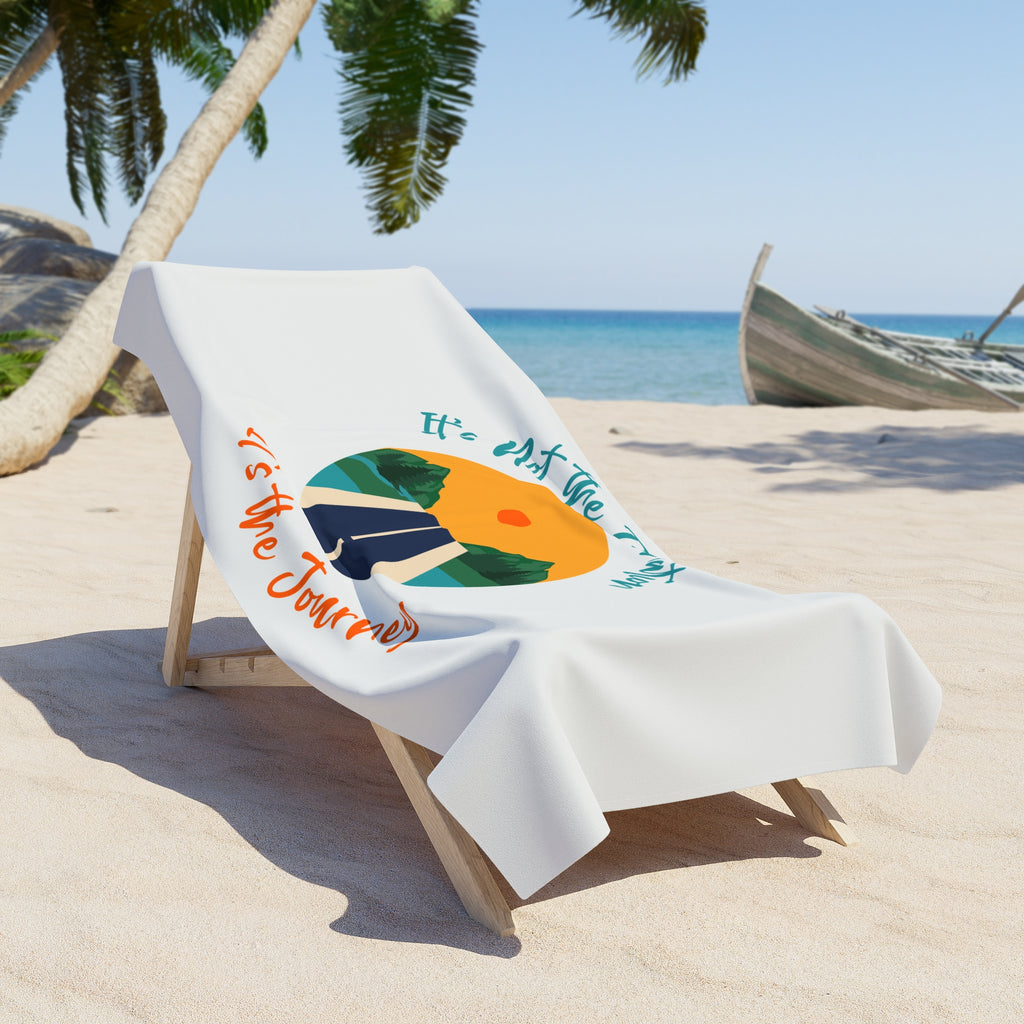 Beach Towel — "It's Not the Destination, It's the Journey" Sunset Road Design