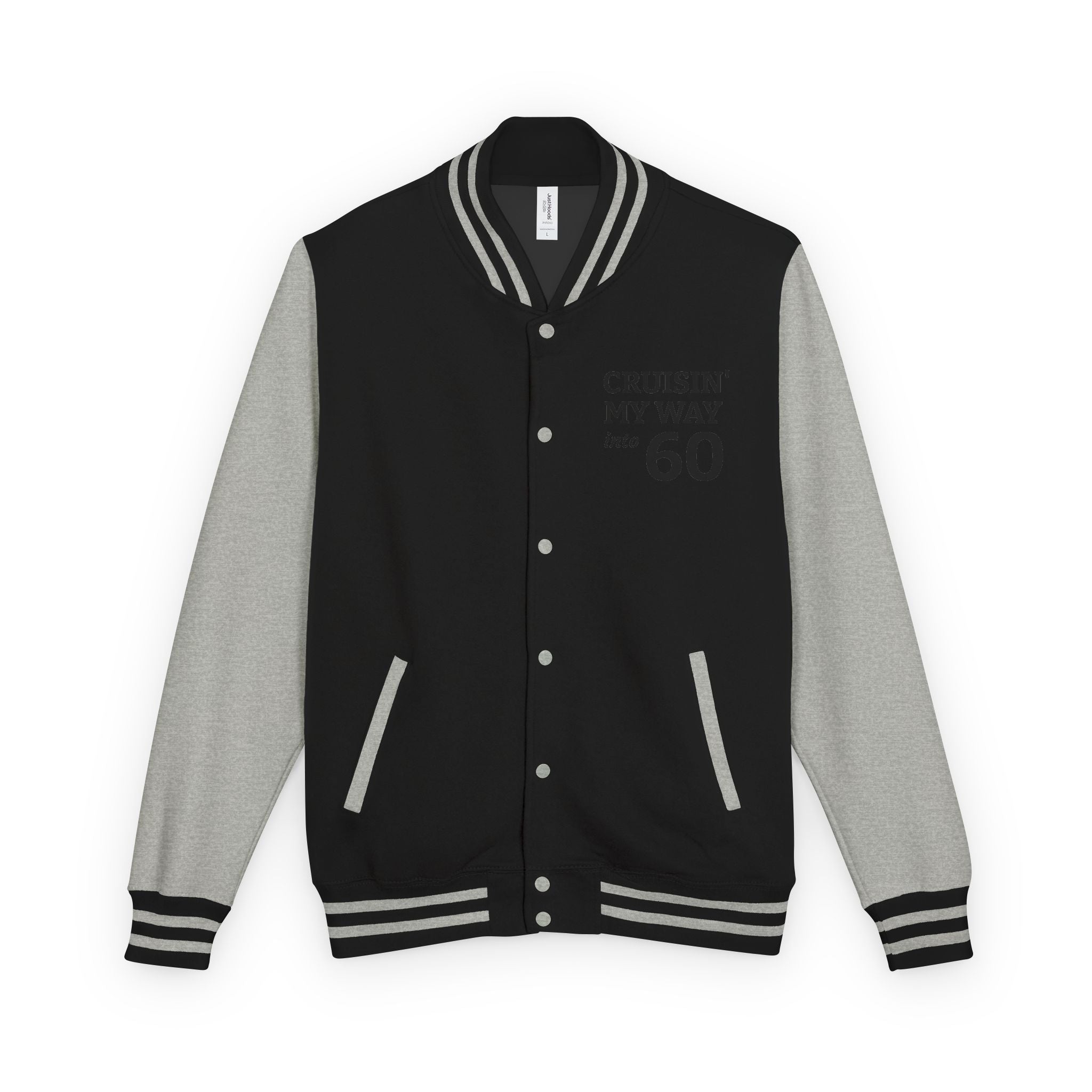 Letterman Jacket – “Cruisin’ My Way to 60” Retro Birthday Varsity Coat