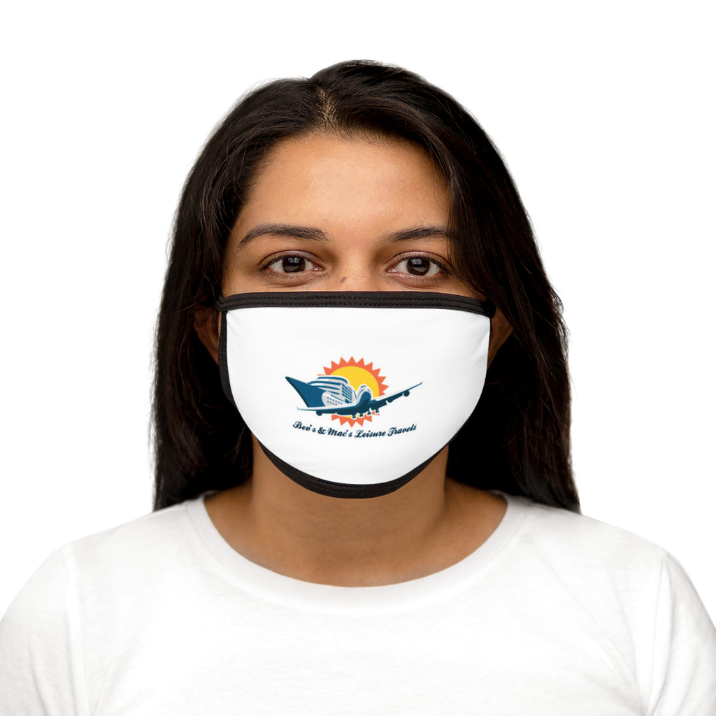 Sunset Cruise Logo Face Mask — Beach Travel Mask with Small Nautical Design